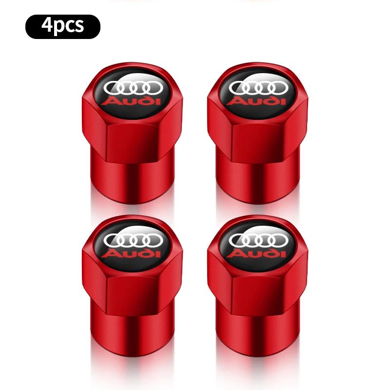 4Pcs Auto Wheel Tire Valve Air Stem Cap Duust Covers For Audi A8 A5 A6 C5 C6 C7 A7 A1 A3 A4 B5 B6 B7 B8 B9 D3 Q3 Q5 Q7 TT