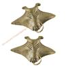 Schnitzerei Messing Manta Rochen Miniatur Skulptur Chinesische Antiquität Feng Shui Figur für Haus Büro Dekoration Ornament Geschenk
