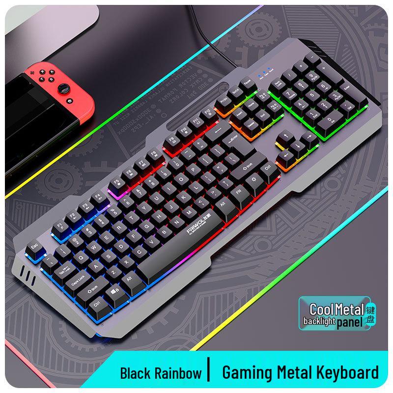 מקלדת גיימינג Youlang DS600 E-sports עם 19 מקשים נגד Ghosting ותאורה, למחשב שולחני ולמחשב נייד, כוללת עכבר.