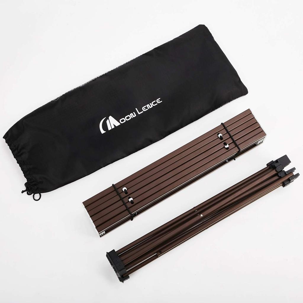 MOON LENCE Aluminum Alloy Camping Ideal for Outdoor with Storage Size Small Roll-Up Table, Hiking, BBQs, Foldable, Compact, Ultra-Lightweight, Bag,