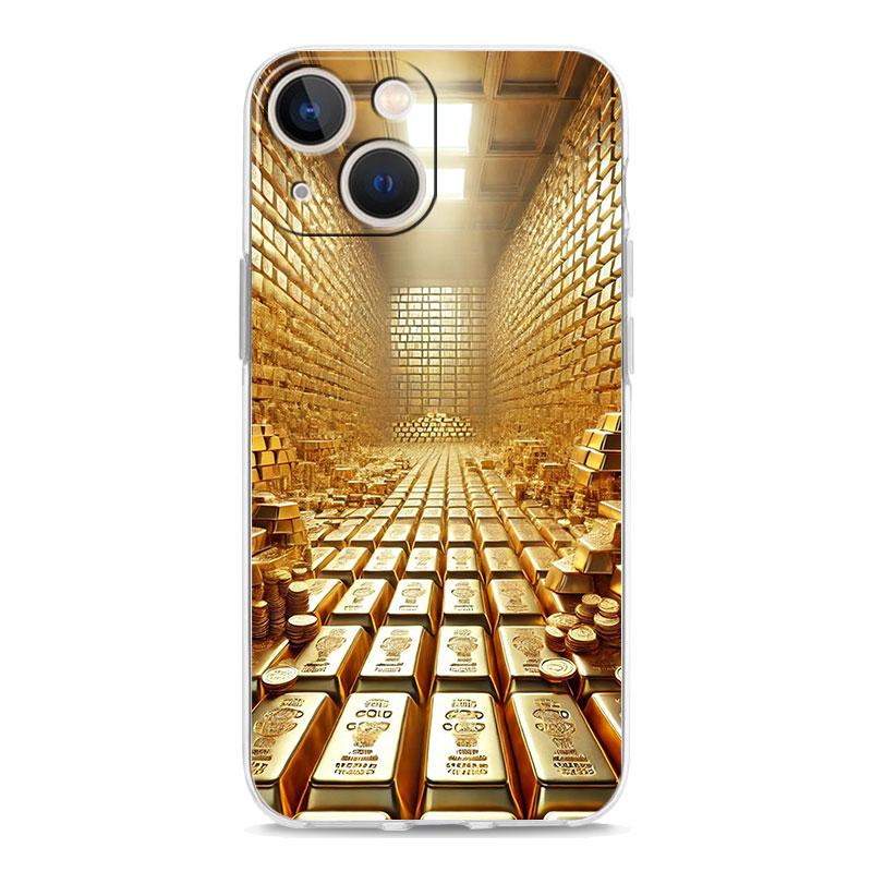 Handyhülle Für iPhone 17 Air Cases iPhone 16 15 12 13 14 Pro Max SE 7 8 Plus iPhone11 Klare Weiche Hülle Gold Geld Muster
