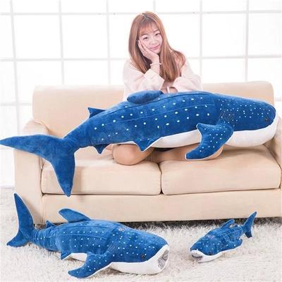 Whale Shark Plush Body Pillow Long Cute Fish Suffed Doll Sofa Decorative Body Pillow Large Whale Shark Back Plush Cushion Decor