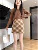Wool Plaid High-Waisted A-Line Mini Skirt - Retro Academy Style for Autumn/Winter
