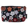 Senshishuin Nishijin Brocade Pouch Ai Ume Ranman Plum Blossoms In Full (Lined) - (Blue Bloom) (Small)