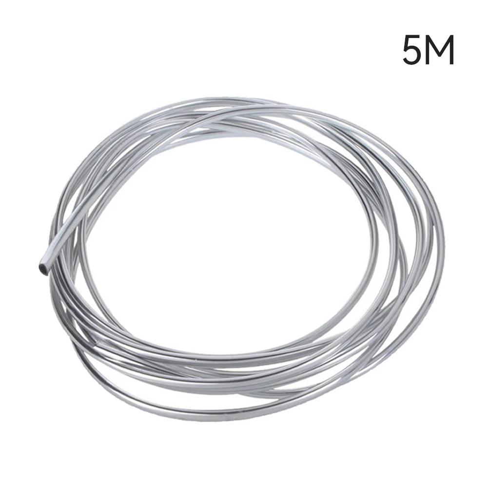 3m/4m/5m/6m Car Door Edge Scratch Air Conditioning Automotive Output Decoration Strip Grid Moulding Trim Protector Chrome UStyle