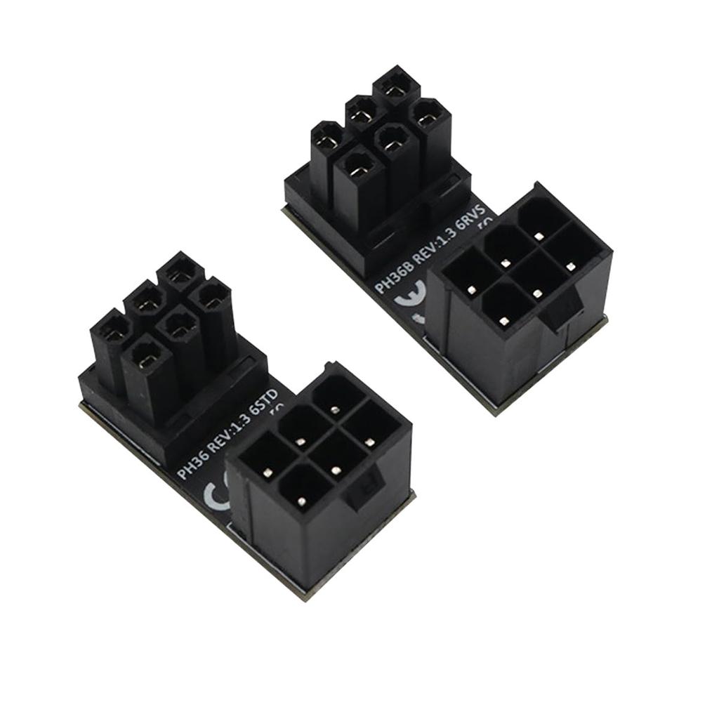 WLGQ ATX 6-pin Standard Reverse Type GPU Power Adapter, ATX Female-Male with 180-degree Angle for Desktop Graphics Cards