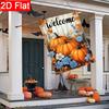 2D Flat, 2D Flat Thanksgiving Welcome Autumn Pumpkin Garden Flag- Outdoor Garden Flag Double-sided Home Decoration Courtyard Decoration Outdoor Decora