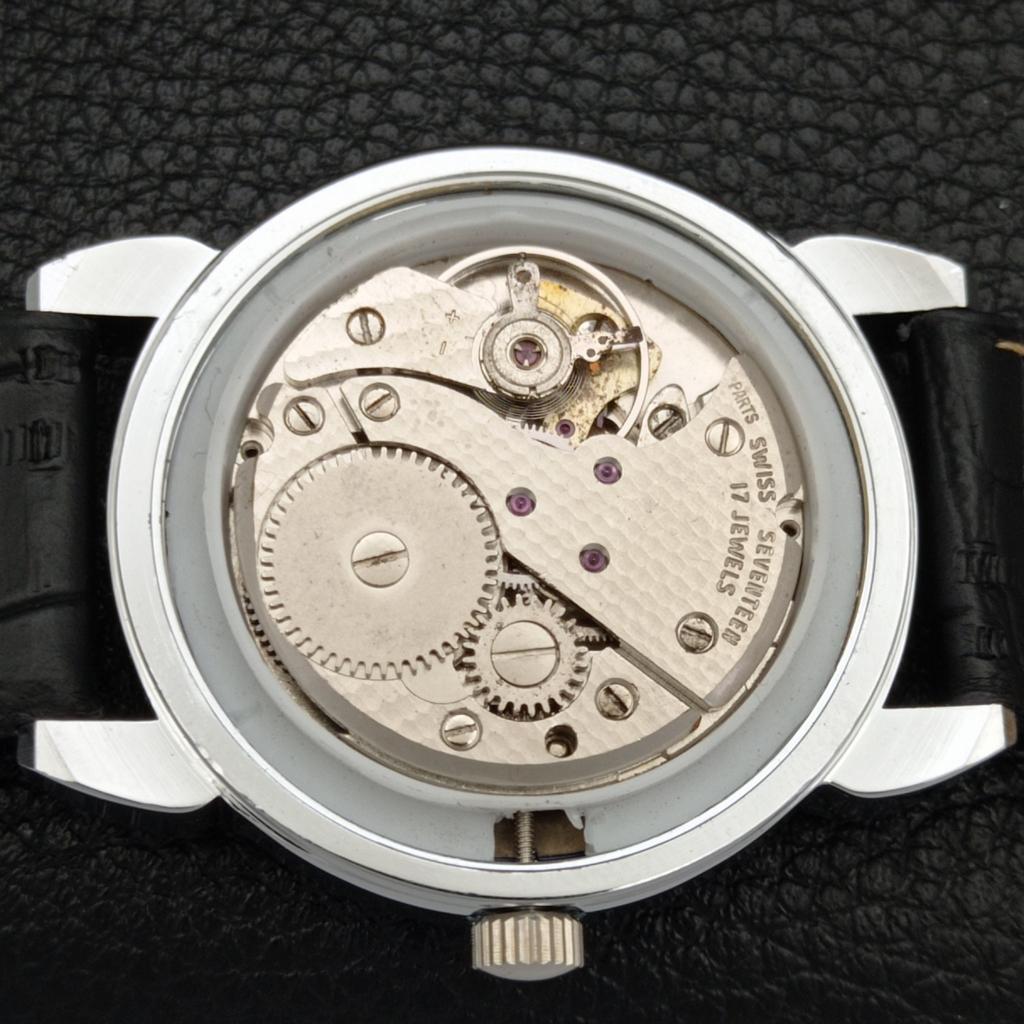 HAND-WINDING SWISS MENS VINTAGE REFURBISHED BLUE COLOR DIAL WATCH A700841-5 R205a-a700841