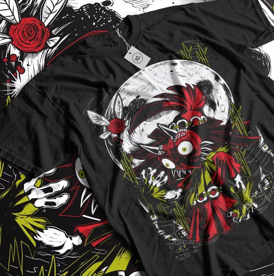 Majoras Mask Tshirt The Legend Of Zelda Graphic Print Anime Gift Shirt Black S