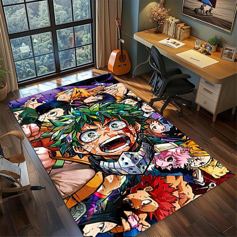 My Hero Academia Bedroom Floor Mat Large Area Non Slip Washable Rug Gamer Room Decor