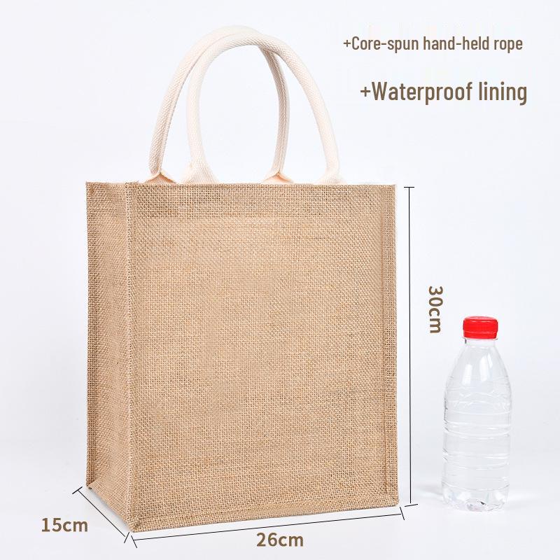 Custom DIY Hand-Painted Jute Burlap Tote Bag by MUJI