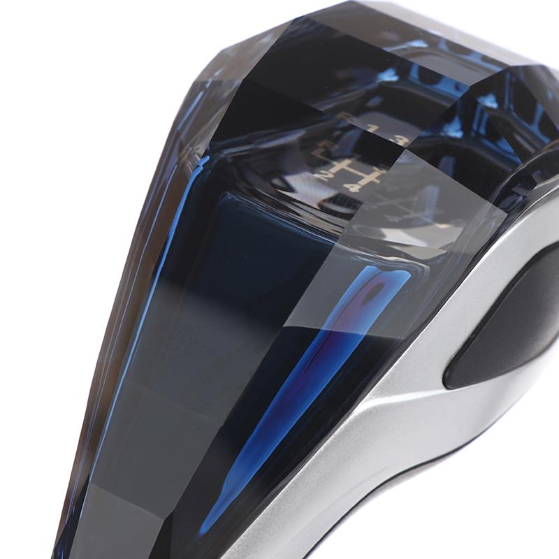 Pomello leva cambio LED in cristallo, leva, pallamano blu, per auto, cambio automatico, manuale, modifica auto