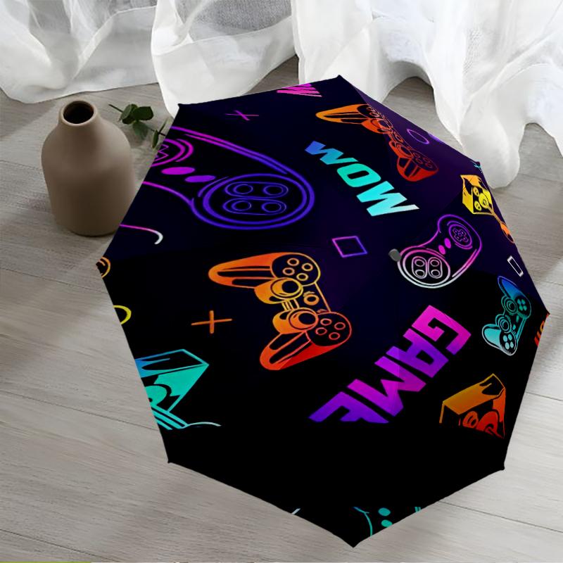 Game Controller Theme Automatic Umbrella, Lightweight & Portable, 8 Rib, Perfect for Outdoor Travel, Birthdays, Christmas, Gifts.