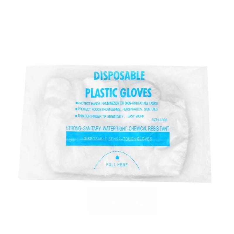 Kitchen Glove Disposable Gloves Food Grade Plastic Transparent Gloves for Restaurant Fried Chicken Pizza Gloves Kitchen Tablewar 500PCS