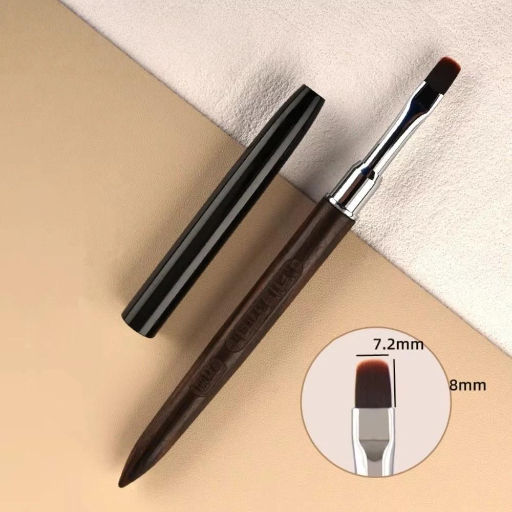 Wooden Nail Art Brush DIY Painting Brush No Brush Marks Nail Art Liner Brush with Pen Cap No Shedding Phototherapy Pen