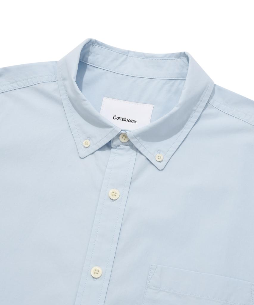 COVERNAT Whale Logo Cotton Half Shirt Light Blue