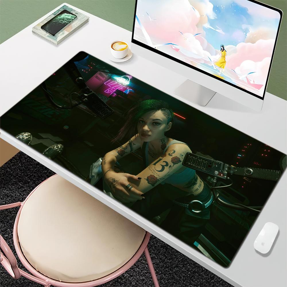 C-Cyberpunks 2077 E-Edgerunners Mouse Pad Desk Mat Large Non-slip Anti-fray Keyboard Ergonomic Office Rubber PC Home Custom