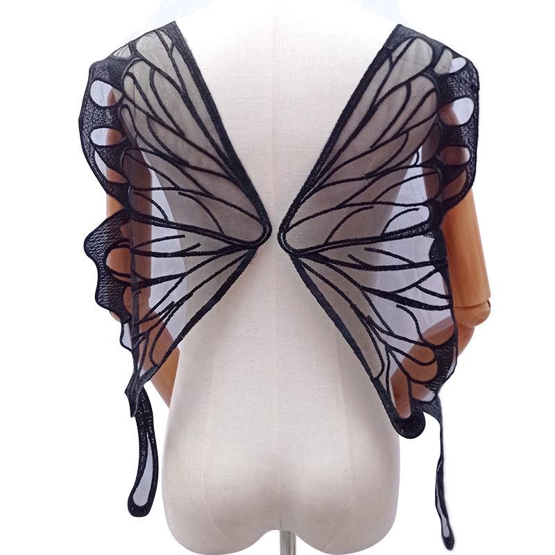 Blonde Mesh Sommerfuglvinge Ytelseskostyme med Brodert Livstykke