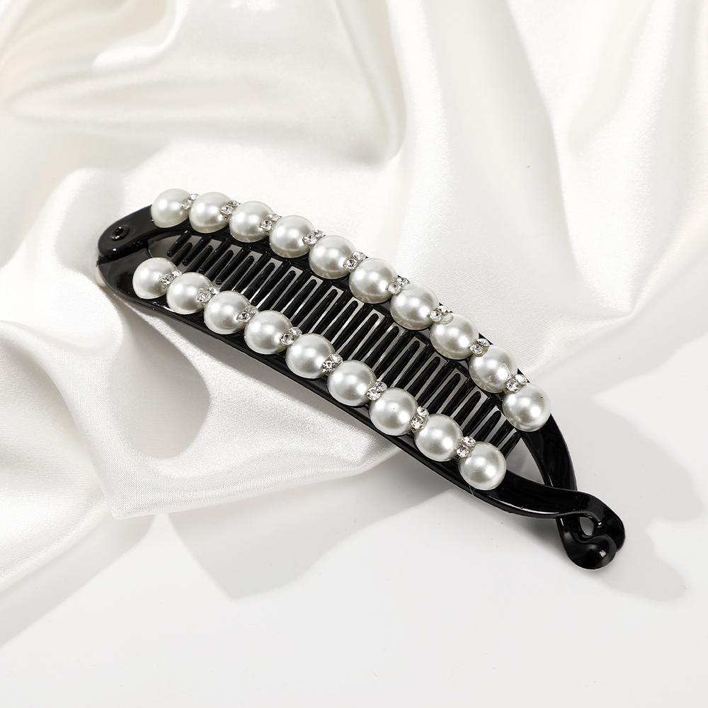 Women Hair Claw Clip Pearl Rhinestone Hair Clip For Girls Clincher Combs Barrettes Hairpin Fishtail Clip Hair Accessories