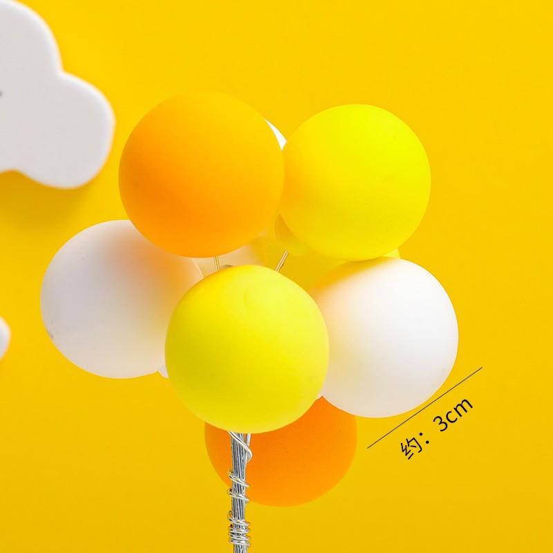 Retro Colorful Balloon Cake Toppers - Large Round for Children's Birthday Dessert Table