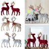 2 Pieces Christmas Reindeer Statues Sculptures for Bookcase Cabinet Tabletop