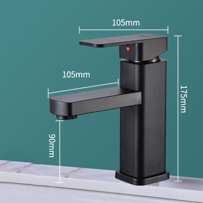 Stainless Steel Basin Faucet Square Hot and Cold Dual-use Household Bathroom Kitchen Faucet