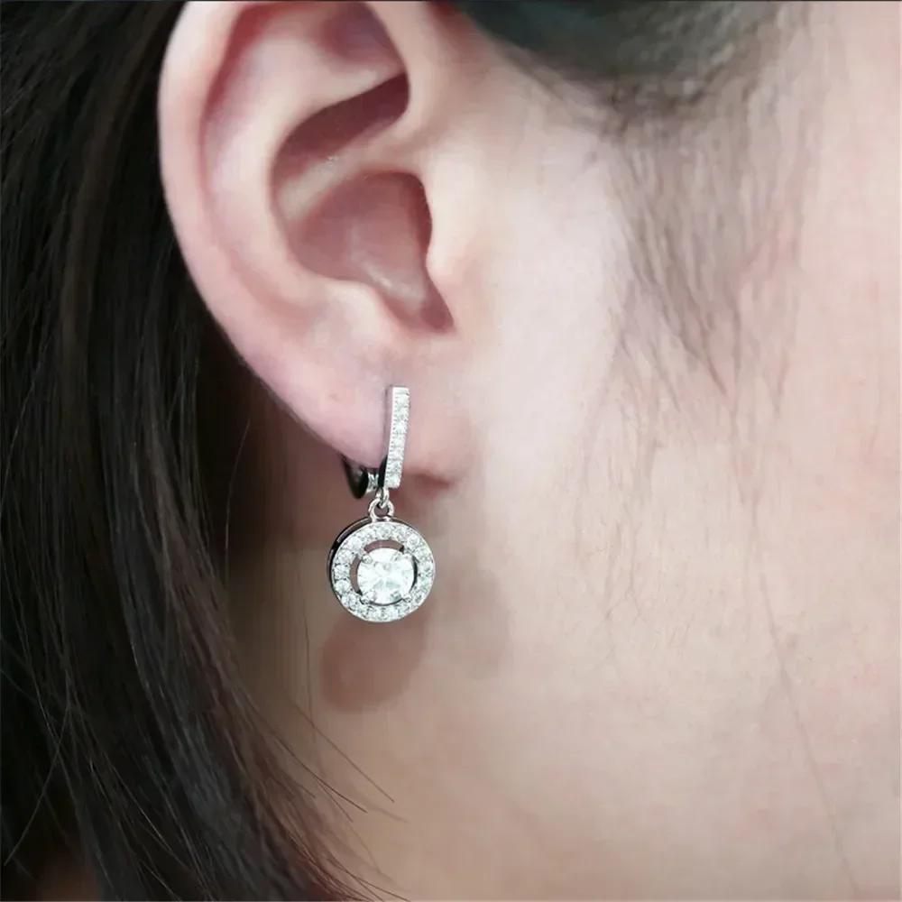 Huitan Drop Earring With Brilliant Round Cutting Cubic Zirconia Fashion Jewelry Engagement Wedding Earrings For Women