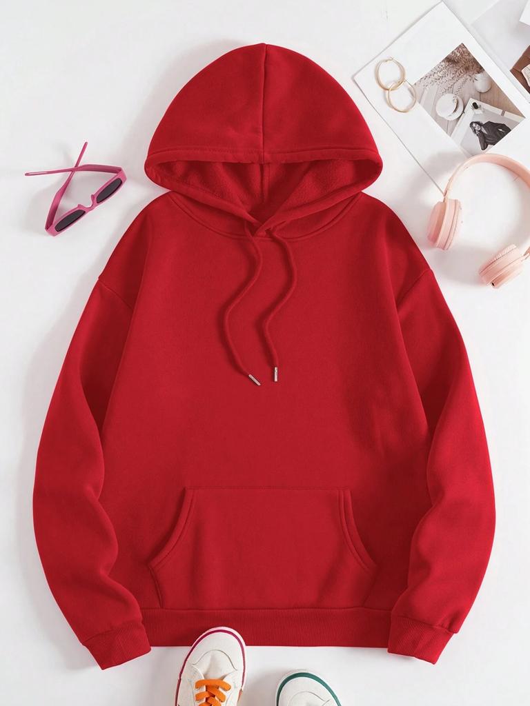Loose Oversized Clothing Hoodie Men Women Autumn Warm Fleece Street Sweatshirts Solid Color Casual All-match Couple Hooded
