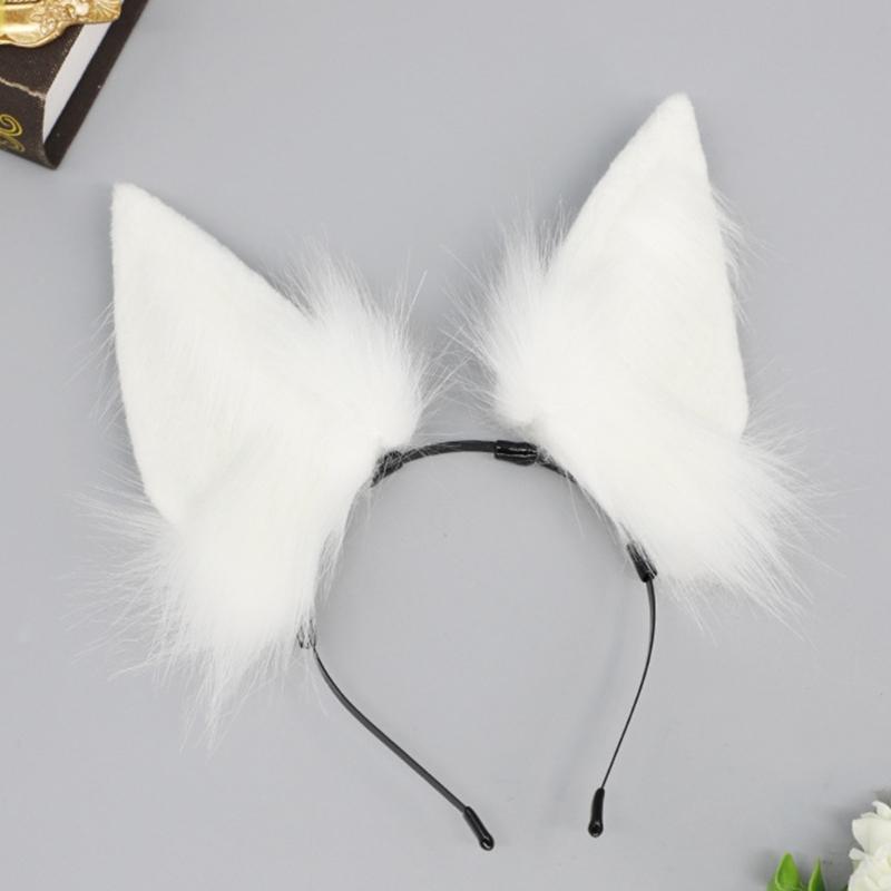 Anime Headband for Party Japanese Dog Ear Hairhoop Girl Halloween Dress Up Hairband  Costume Masquerade Headwear