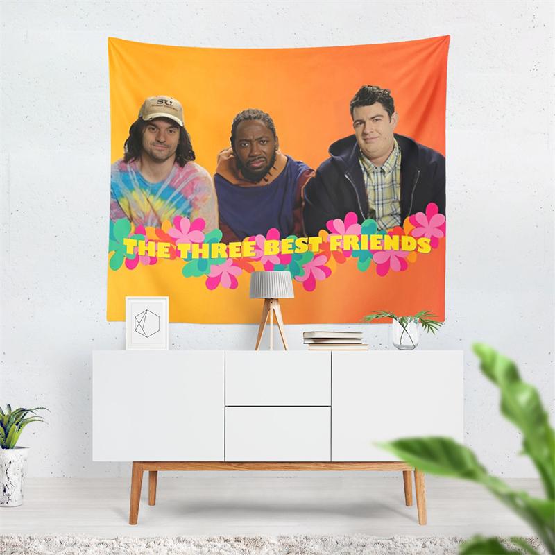Aertemisi Three Best Friends From College New Girl Tapestry Wall Hanging Art for Bedroom Living Room Decor Party Backdrop