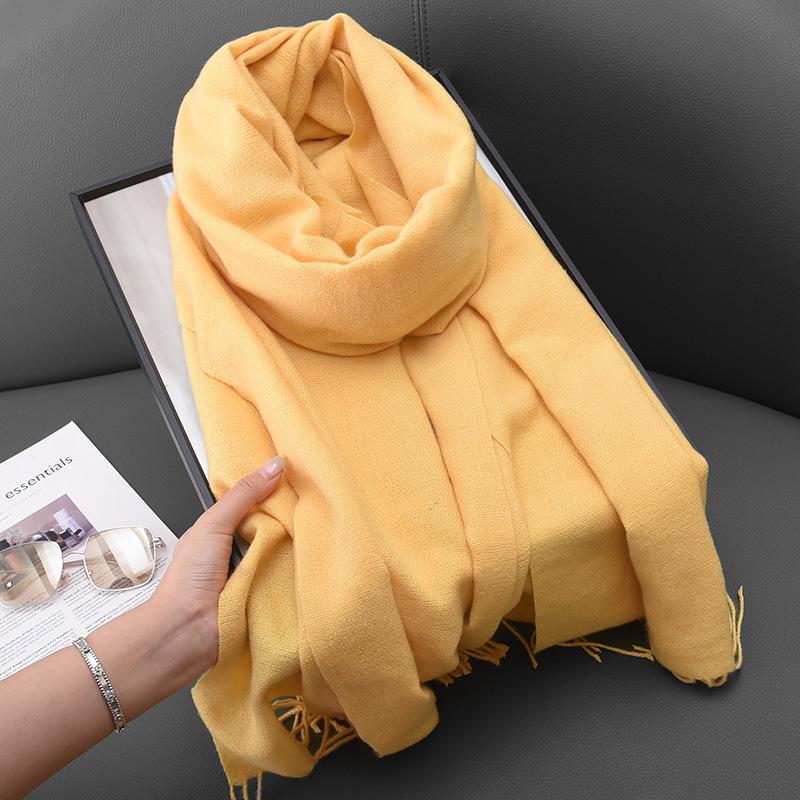 Winter women's red imitation cashmere scarf high sense 2025 will scarf soft temperament versatile warm shawl men