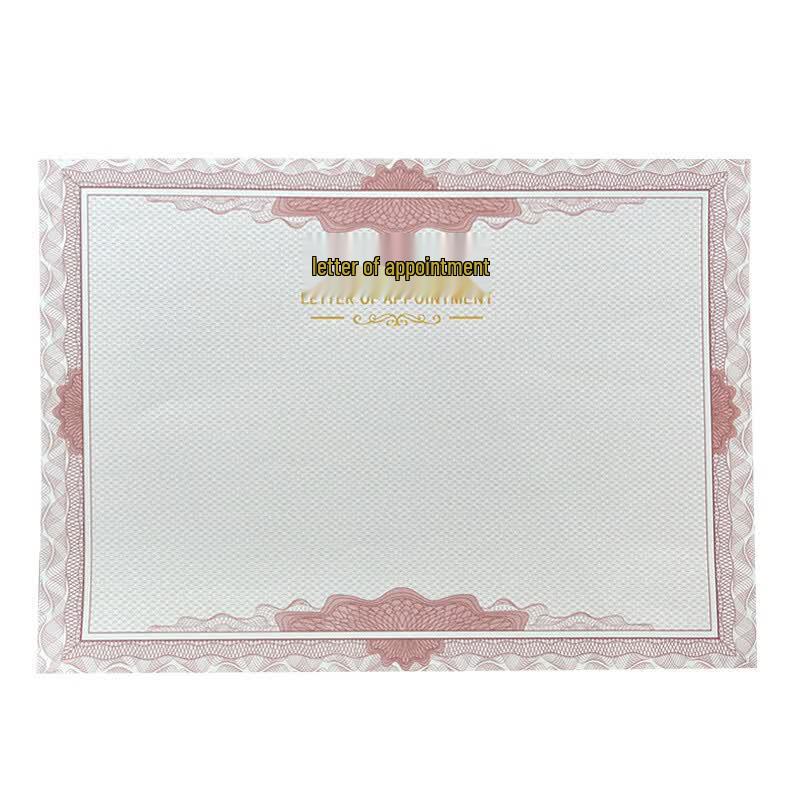 Rongwo Почетная грамота Утолщенная чистая вставка 6K Appointment Letter 28x40cm