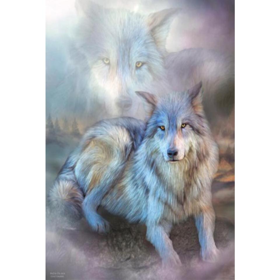 Pictură cu diamant DIY 5D cu strass Animal complet cu diamant brodat Lup Artă Imagine Mozaic Kit cusă de cruce Decorare cadou