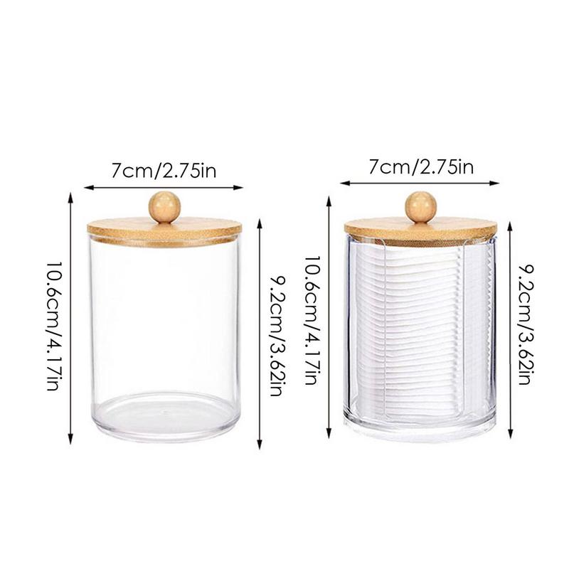 Przezroczysty organizer na kosmetyki Pudełko do przechowywania Organizer Uchwyt na waciki Dozownik patyczków higienicznych Pojemnik z pokrywką Stojak do przechowywania patyczków higienicznych