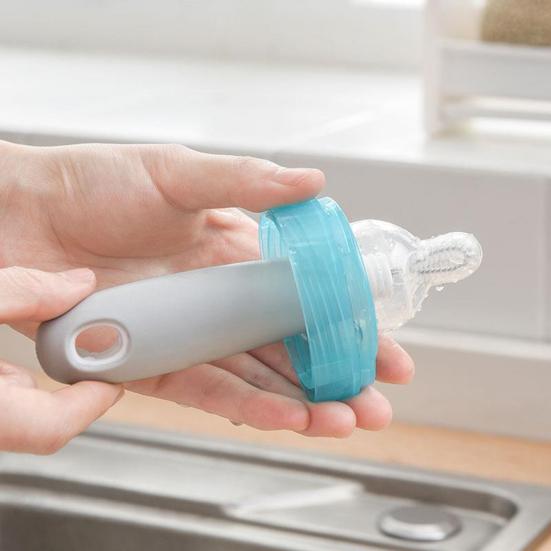 Perie de curățare sticle cu mâner detașabil PP de calitate alimentară Dispozitiv de curățare pentru pahare, proiectat ergonomic, consumabile de uz casnic