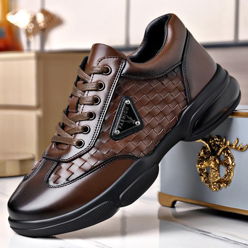 

Men s shoes spring sports shoes fashion lace-up casual shoes trend breathable versatile leather shoes men s tooling shoes men s 44