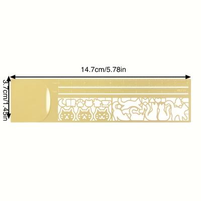 2 Stück/1 Stück Katzenförmige Schablone Lineal - Niedliches Zweiseitiges Lesezeichen und Präzisionsschreibwaren, Für Tagebücher Planer & Notizen