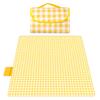 1pc Foldable Absorbent Durable Picnic Blanket - Bright Yellow And White Plaid Lawn And Beach Mat for Camping, Hiking, Outdoor Activities,