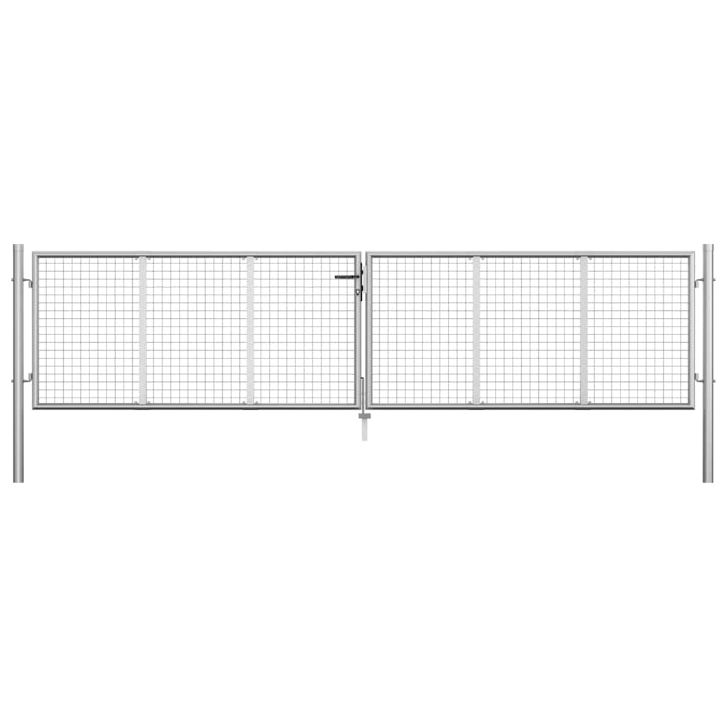 Garden Gate Galvanized Steel 400 X 75 Cm Silver