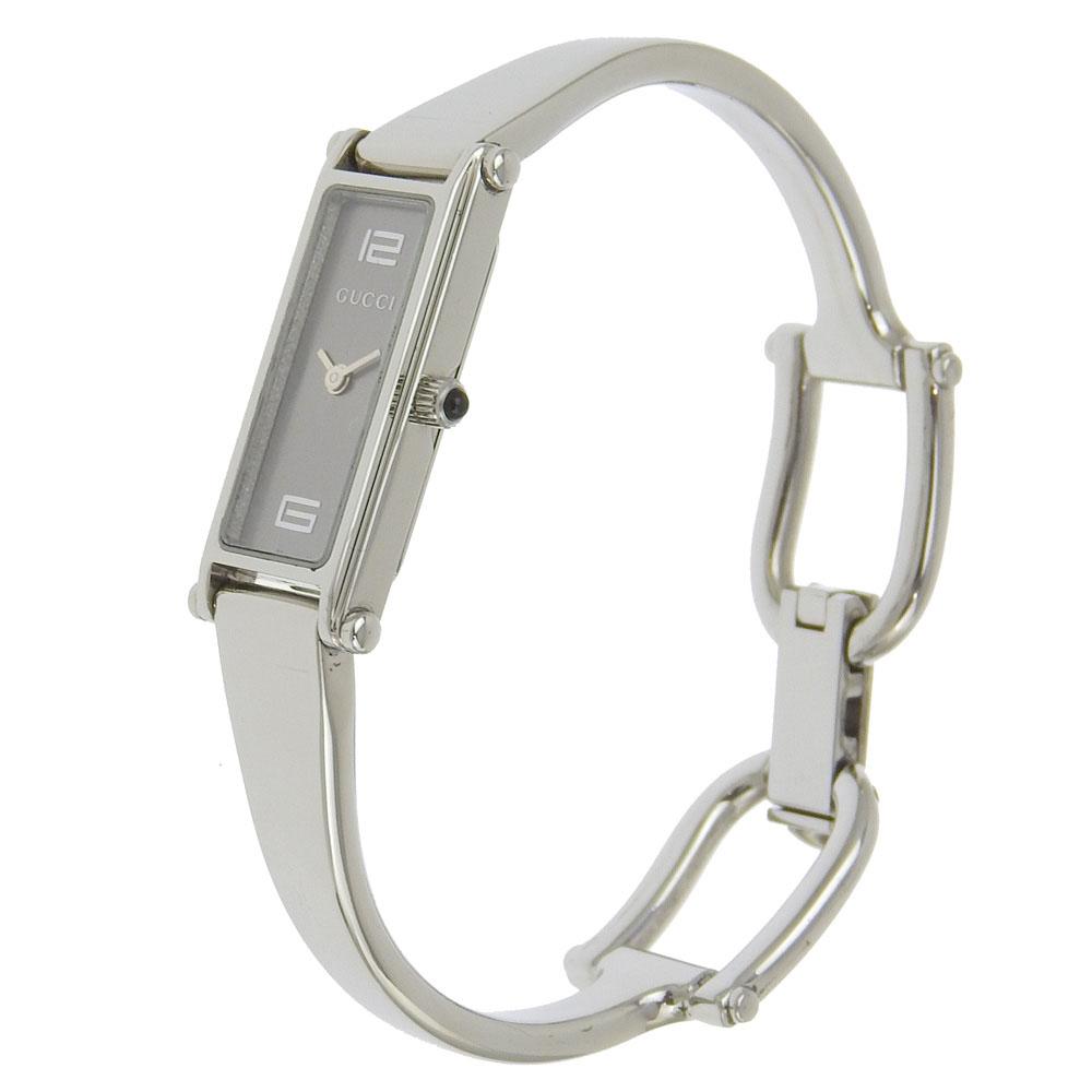 Gucci Watches 1500L grayDial Stainless Steel Quartz Analog Display Women Used