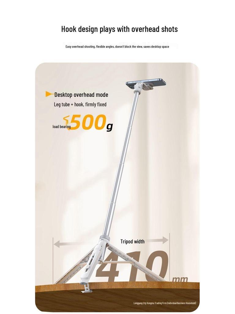 2025 TT88 Multi-Position Phone Stand: Selfie Stick & Desktop Tripod for Horizontal/Vertical Shooting