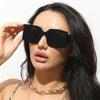Retro Wide Leg Square Brown Sunglasses For Women Vintage Brand Gradient Sun Glasses Men Hip Hop UV400 Eyewear Female Sahdes