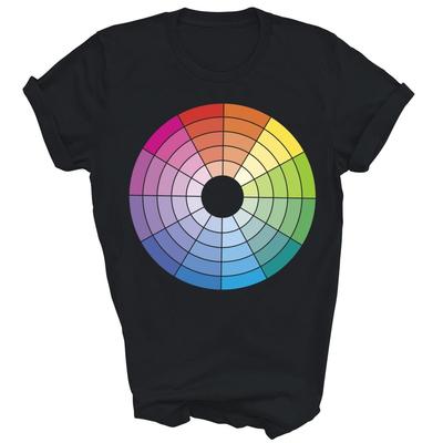 Palette Roue Chromatique Artiste Peintre Unisexe T-shirt Cadeau
