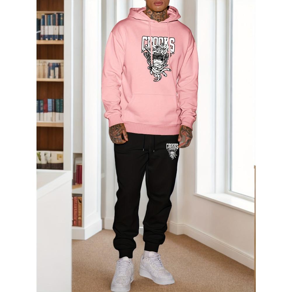 Herren Casual Mode Sport Herren Vielseitiges Trendiges Hoodie- und Hosen-Set