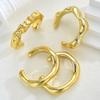 Vintage Punk Glossy Wide Cuff Bangle for Women HipHop Gold Color Geometric Metal Bracelets Daily Wear Party Jewelry Gifts New