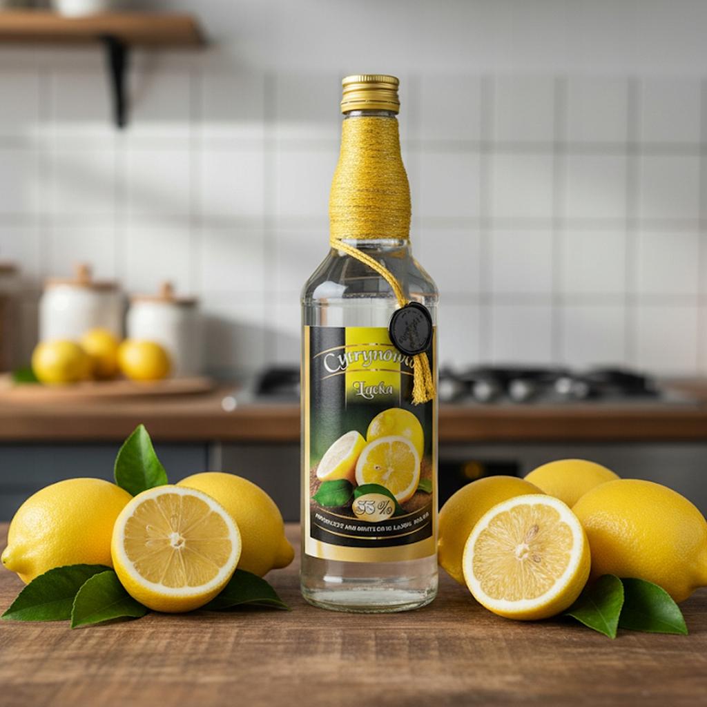 Butelka Ozdobna Cytrynówka Butelki Szklane Monopolowa 500Ml Na Cytrynówkę