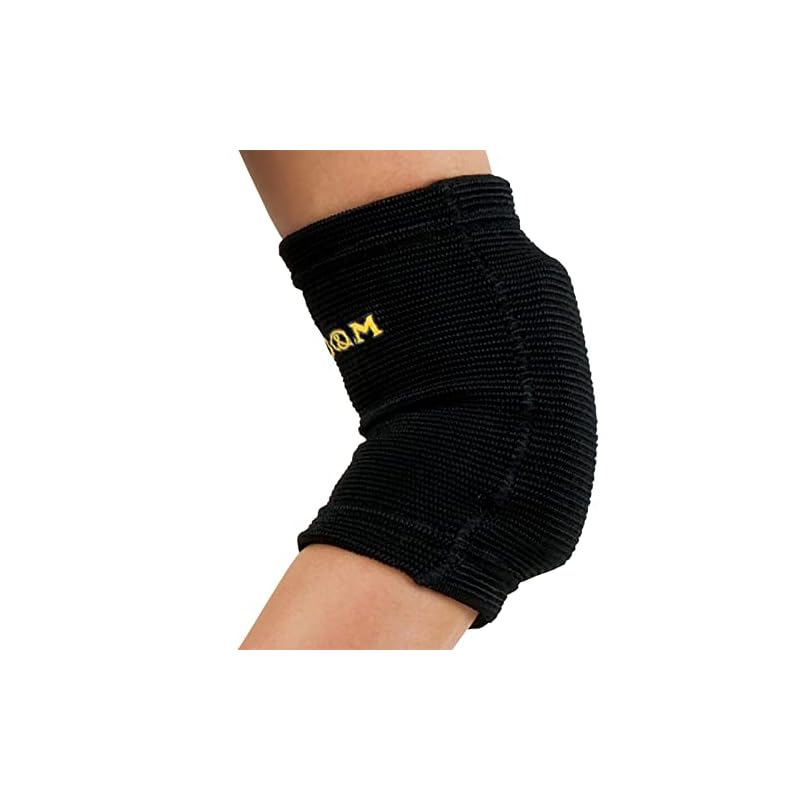 D&M Elbow Support for Volleyball, 13mm Thick, Thin Pad, Short Type, Made in Japan, Ambidextrous, Black, One Size Fits All, 777, Fixed Elbow Pad,
