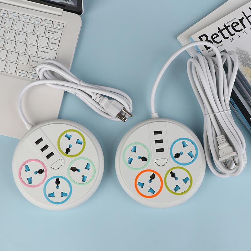 AB Fişli Evrensel Güç Şeridi Tip-C 2 USB Portlu 4 Yollu AC Priz Uzatma Priz Soketi Şarj Elektrik Soketi
