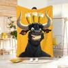 Cartoon D-Drunken Buffalo Beer Throw Lightweight  Flannel Blanket Soft Skin-Friendly For Summer Cooling