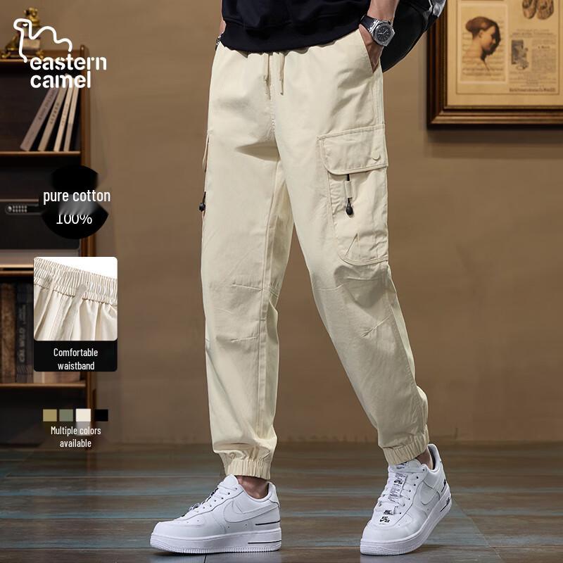 EASTERN CAMEL Men s Pure Cotton Loose Cargo Pants M